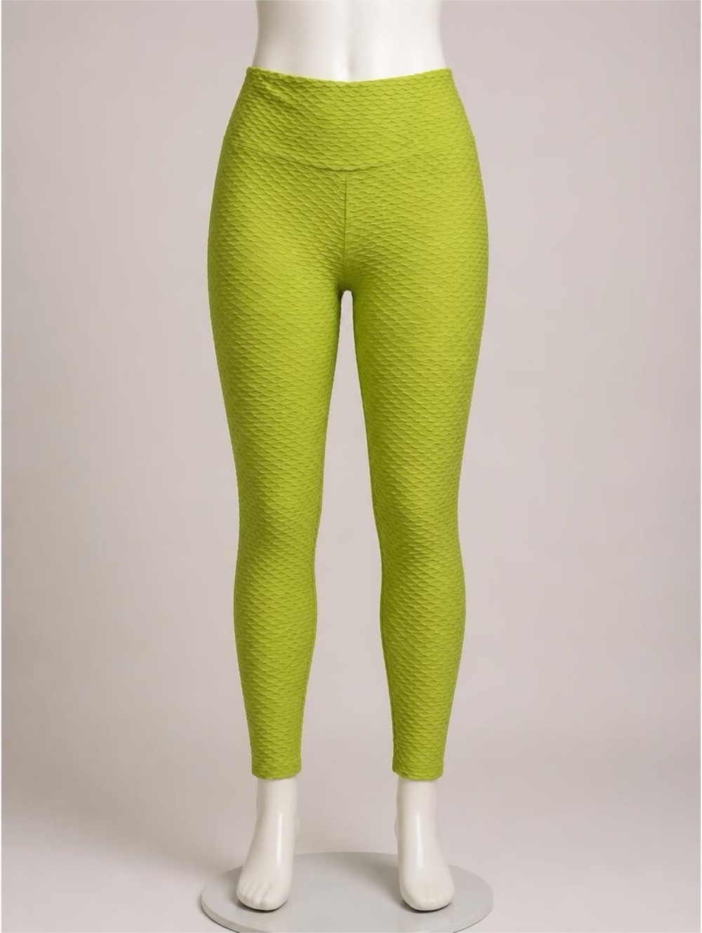 Booty by Brabants Women's Lime Green Croco Skin Textured Leggings Curvy OS